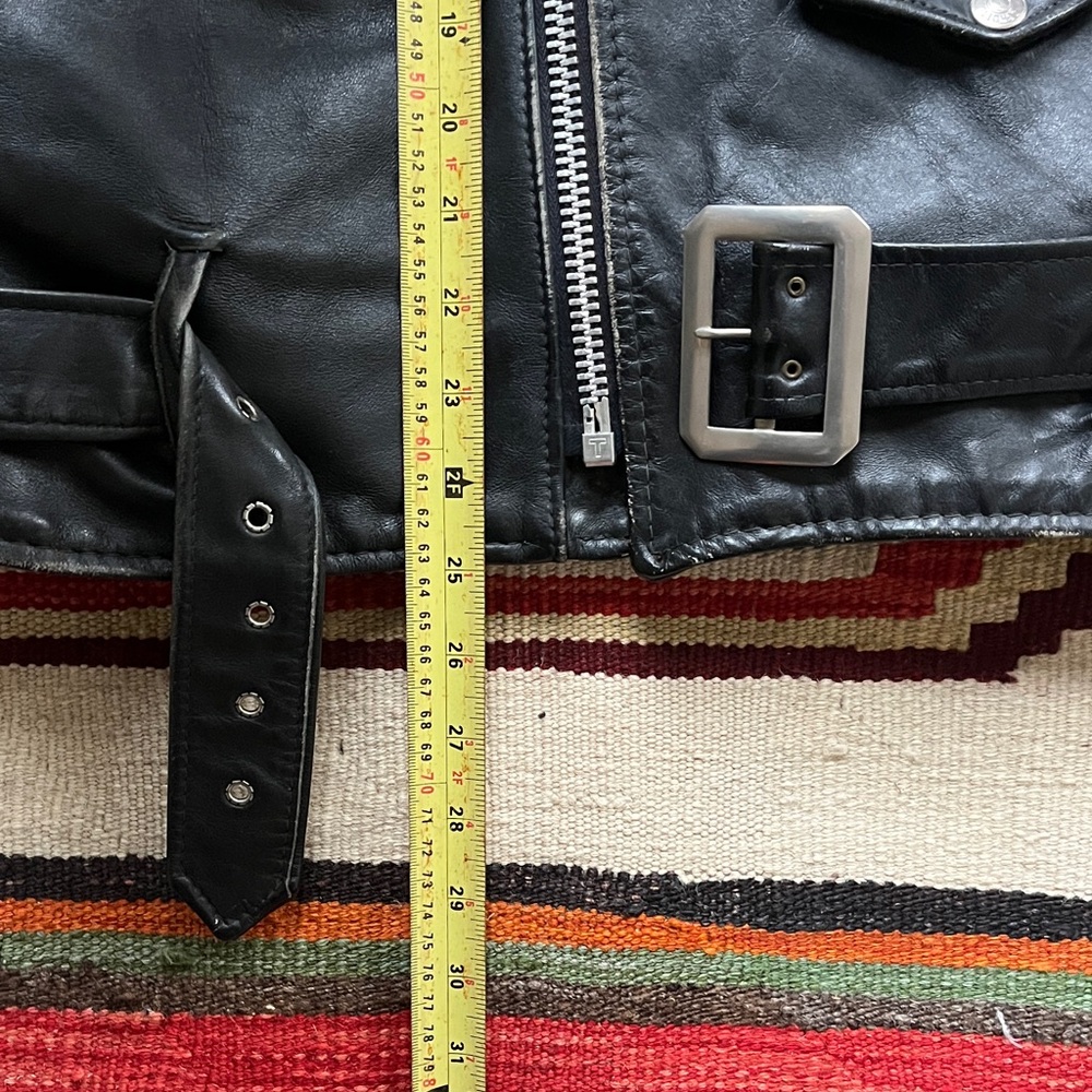 1970s Schott Perfecto Black Leather Motorcycle Jacket - Picture 10 of 11